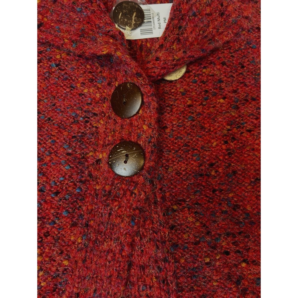 NWT Coldwater Creek Red/Multi 3 Button Sweater‎ size Med Petite - Picture 6 of 10
